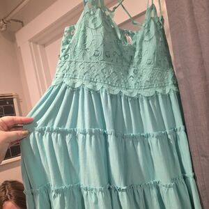 Zenana Outfitters Lace Trim Aqua Camisole